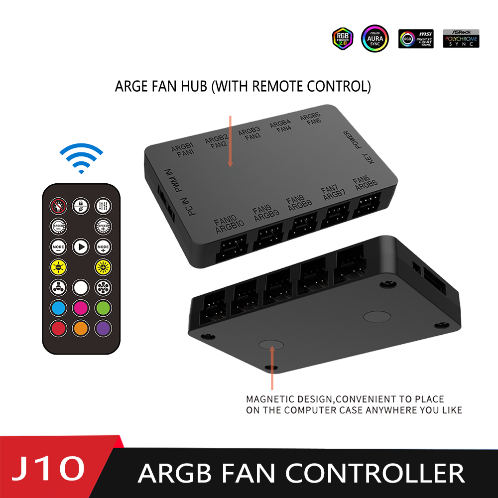 Fan Hub Rgb Controller - Adaptor Kipas 10 Port 5V 3PIN