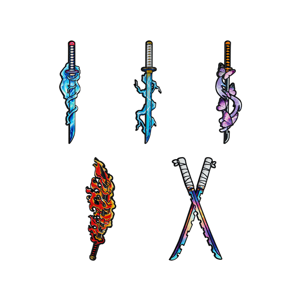 Gaming Accessories Anime - 5pcs Set Pin Enamel Pedang Nichirin