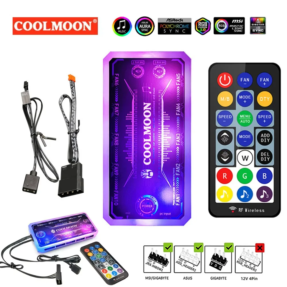 Fan Hub Rgb Controller - Pengendali ARGB 12V 5A 6Pin ARGB