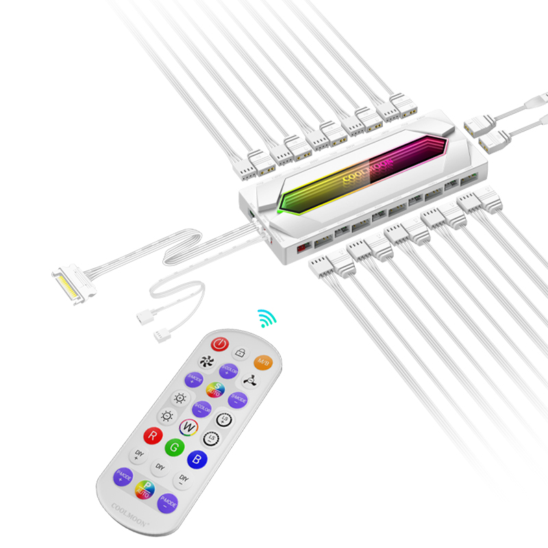 ARGB & PWM 22 Splitter Hub Con - Fan Hub Rgb Controller ulasan dan harga