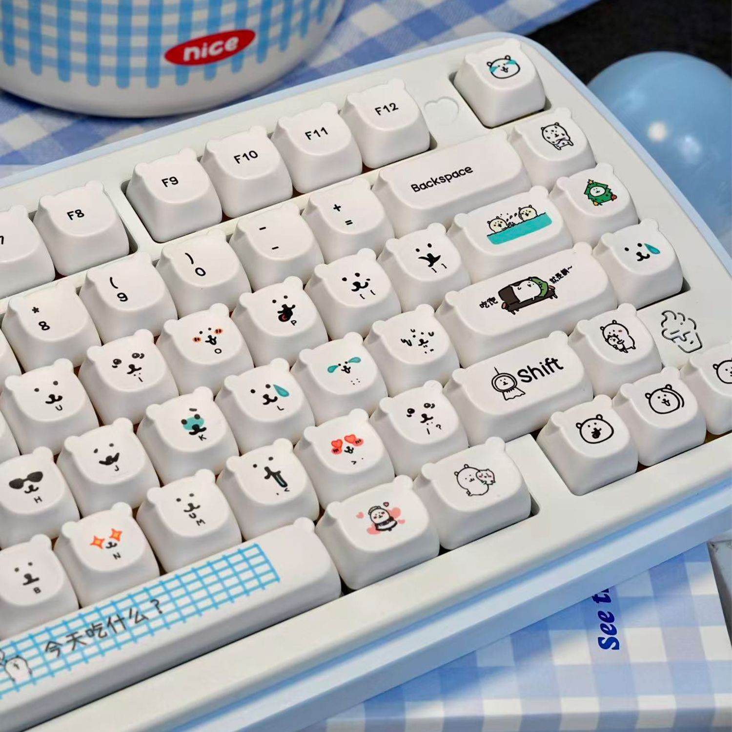 Keycap PBT Beruang Kartun Lucu - Gaming Accessories Kawaii ulasan dan harga