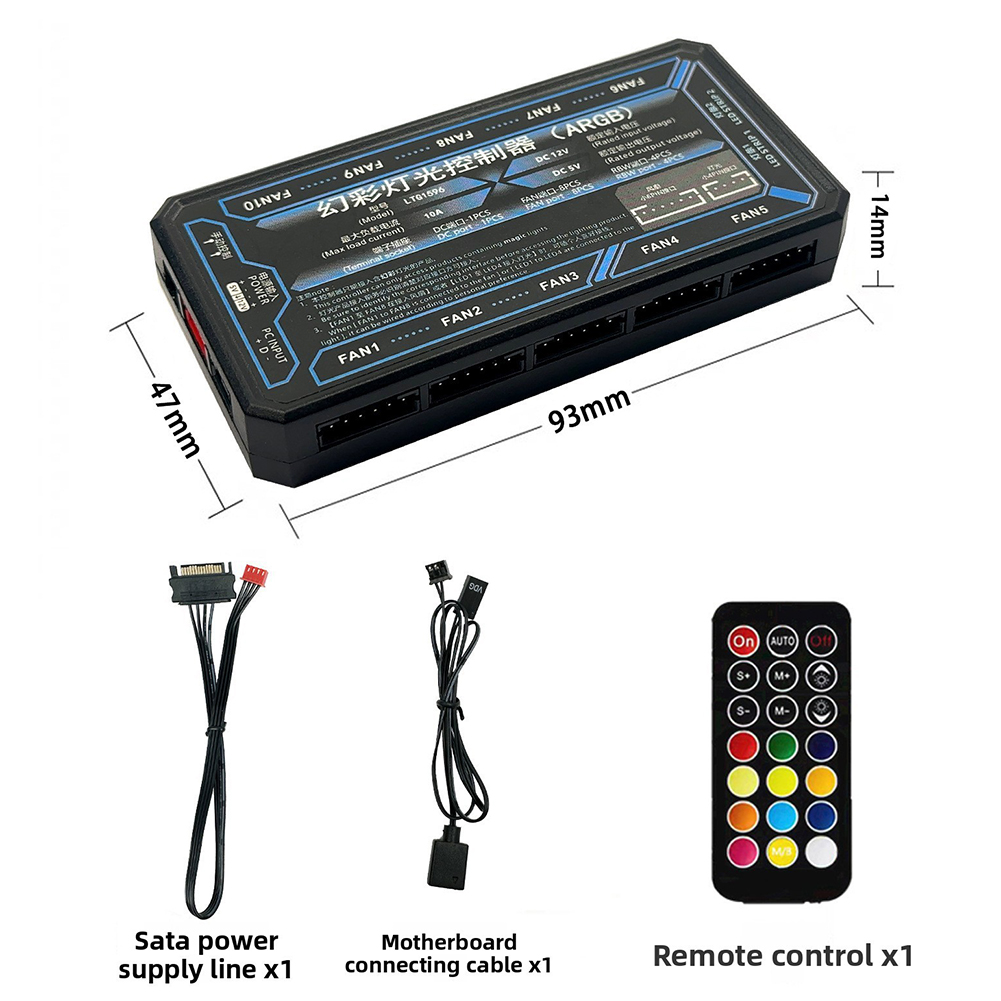 1 Buah Hub RGB Kipas Casing Ko - Fan Hub Rgb Controller ulasan dan harga