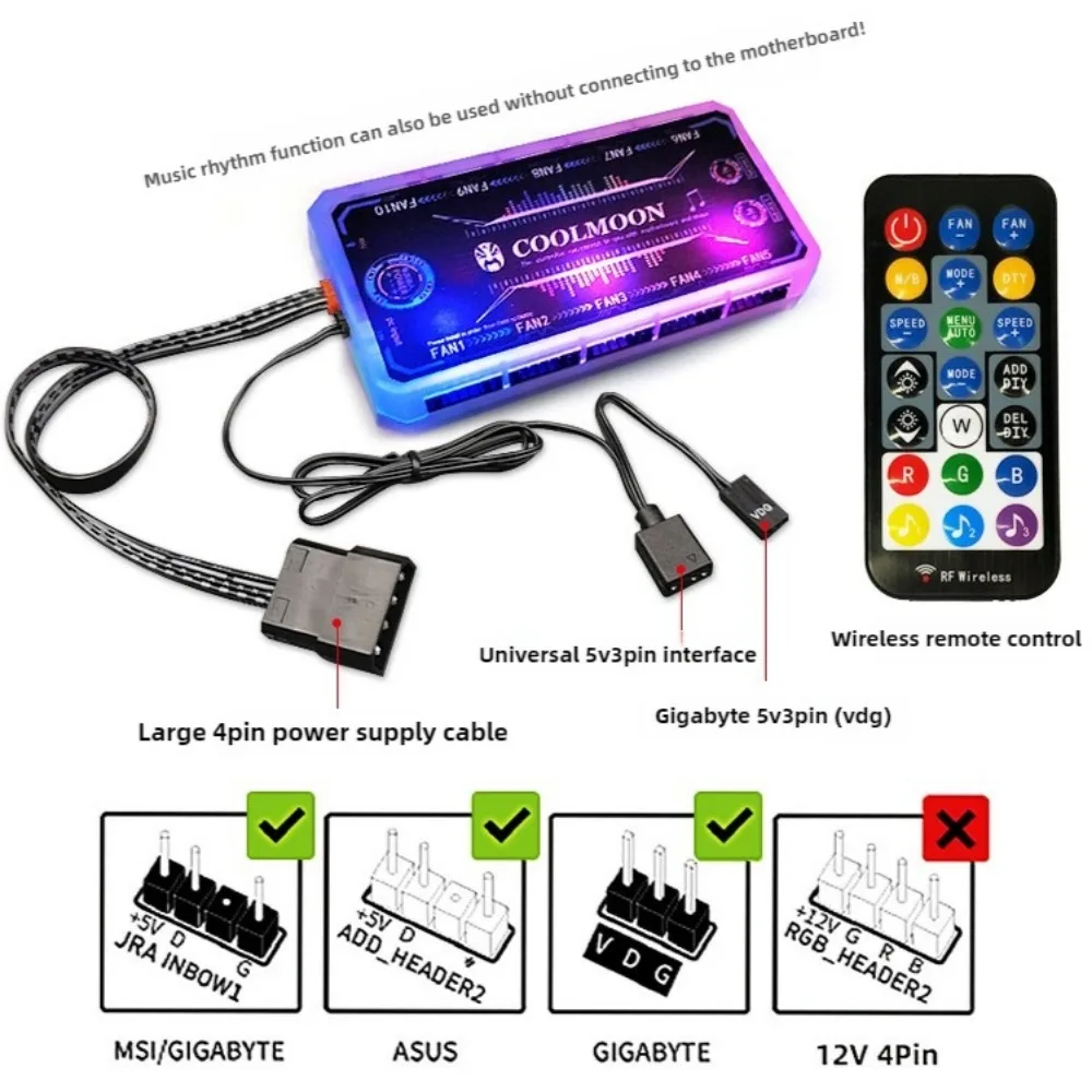 Pengendali ARGB 12V 5A 6Pin AR - Fan Hub Rgb Controller ulasan dan harga