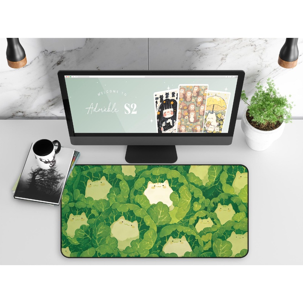 Alas Meja Kawaii, Kucing Lucu  - Gaming Accessories Officeworks ulasan dan harga